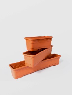 Jardiniera cu tavita NR.2, STERK, 55X13X13 cm, Plastic Maro - Sterk produs de vanzare-poza- 1